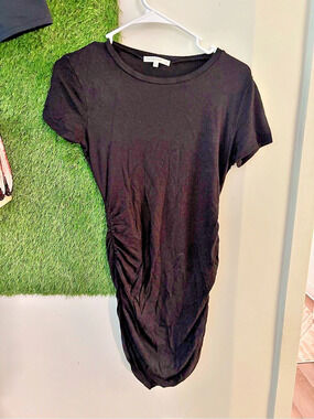 Antistar Ruched Mini Dress in Black Size Small
